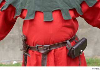  Photos Medieval Guard in cloth armor 1 Medieval Clothing Medieval guard leather bag leather belt red gambeson saber upper body 0004.jpg